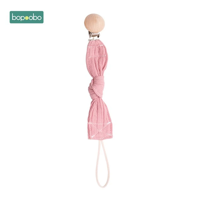 Pink Bopoobo 1 шт., детская пустышка, зажим на цепочке, хлопковая ткань, плюшевые игрушки в виде животных, пустышка, держатель для сосок, игрушки для новорожденных, аксессуары для кормления - Цвет: Pink