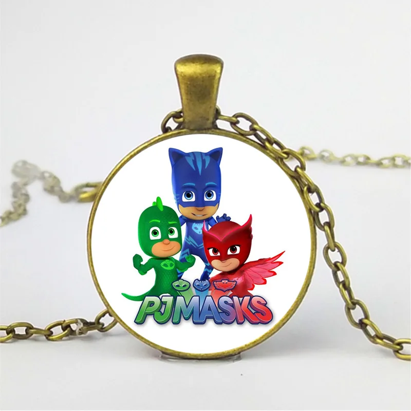 PJ Masks Costume Necklace Anime Cartoon Accessories Pendant Catboy Owlette Gekko Toys Pj Mask Juguete Time Gem Sweater Chain S63