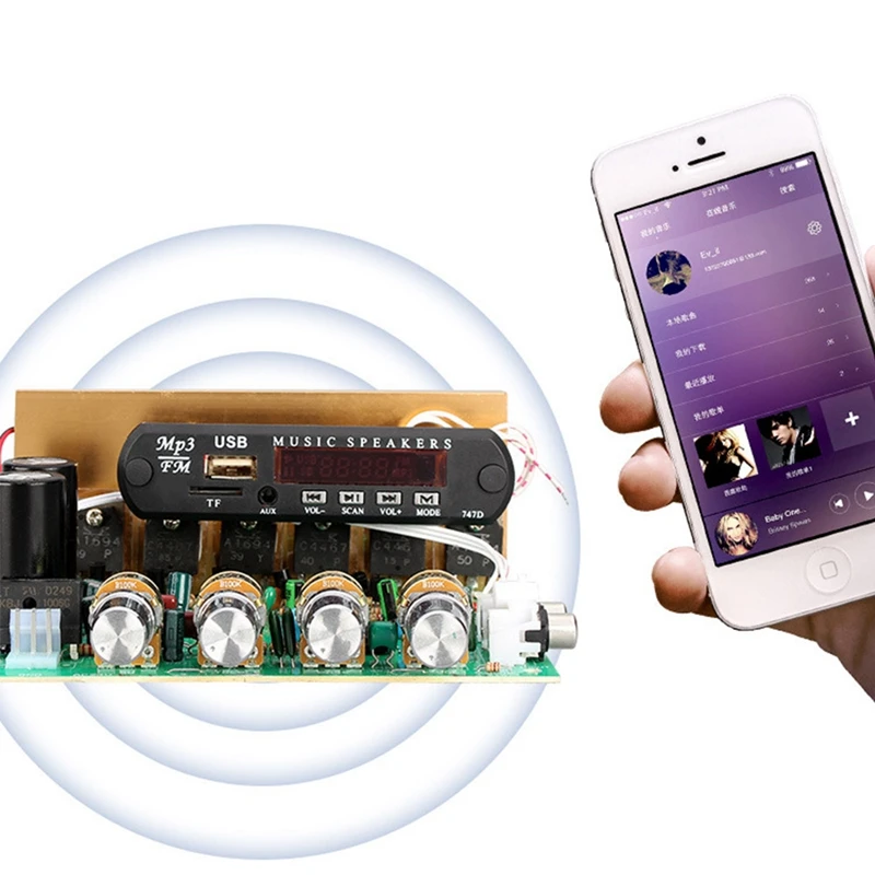 Плата усилителя Bluetooth 80 Вт 2 1 канала сабвуфер Усилитель Аудио плата с Aux Fm Tf U Disk