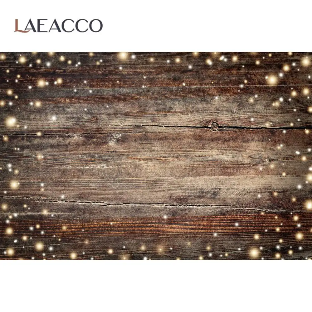 Laeacco Christmas Wood Board Planks Winter Snow Polka Dots Shiny Party Doll Baby Portrait Photo Background Backdrop | Электроника
