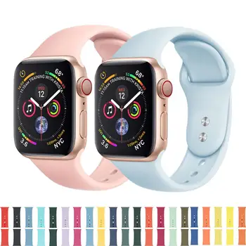 

Soft Silicone Replacement Sport Band For 38mm Apple Watch Series 1 2 3 4 5 42mm Wrist Bracelet Strap For iWatch Sports Edition
