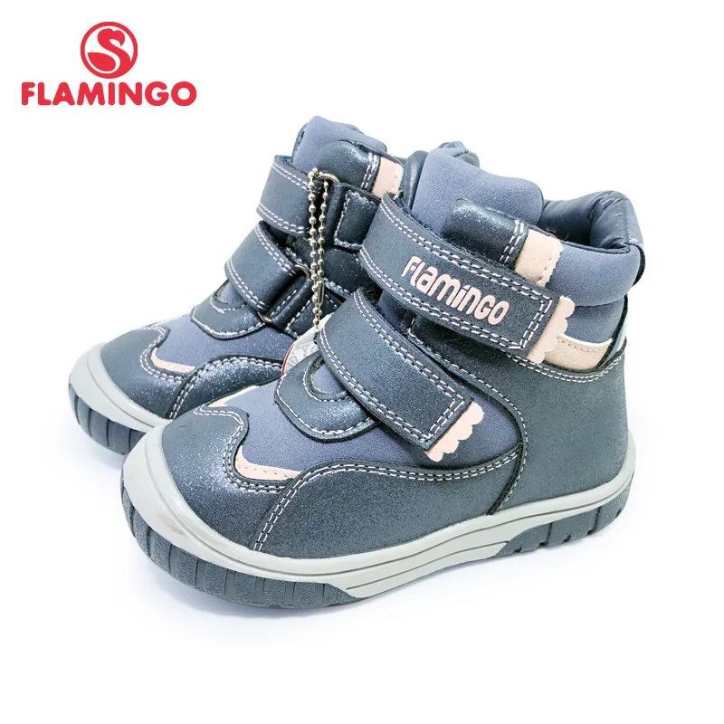 FLAMINGO  Autumn Felt High Quality Grey Kids Boots Size 23-28 Anti-slip Shose for Girl Free Shipping 202B-Z5-2047