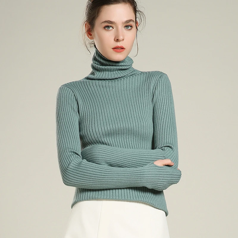 Водолазка вязаный свитер для женщин джемпер с длинными рукавами пуловеры полосатые стрейч осень зима basicshirt короткие сексуальные свитера