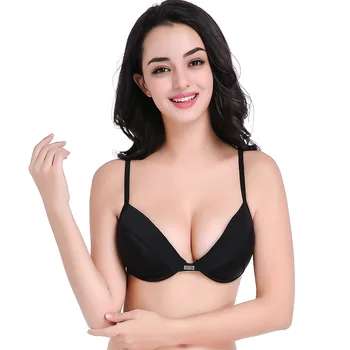 

Black bikini top with steel ring sponge gather swimsuit Bra Bikini