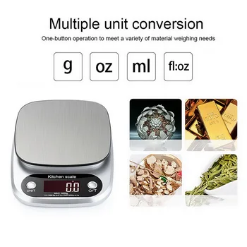 

5kg/0.1g Kitchen Digital Food Scale Highly Accurate Weighing Food Scale Household Balance Cooking Measure Tool G/oz/ml/fl