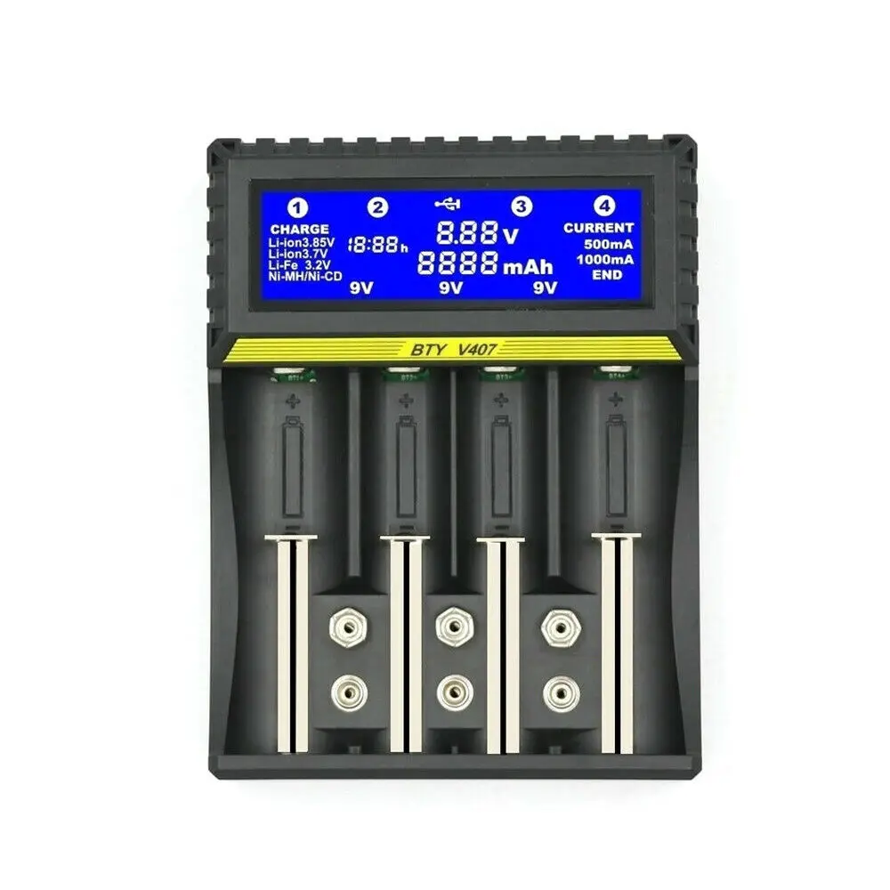 Универсальное ЖК-умное зарядное устройство новое для 9V AA AAA 18650 Ni-MH Ni-CD литий-ионная батарея