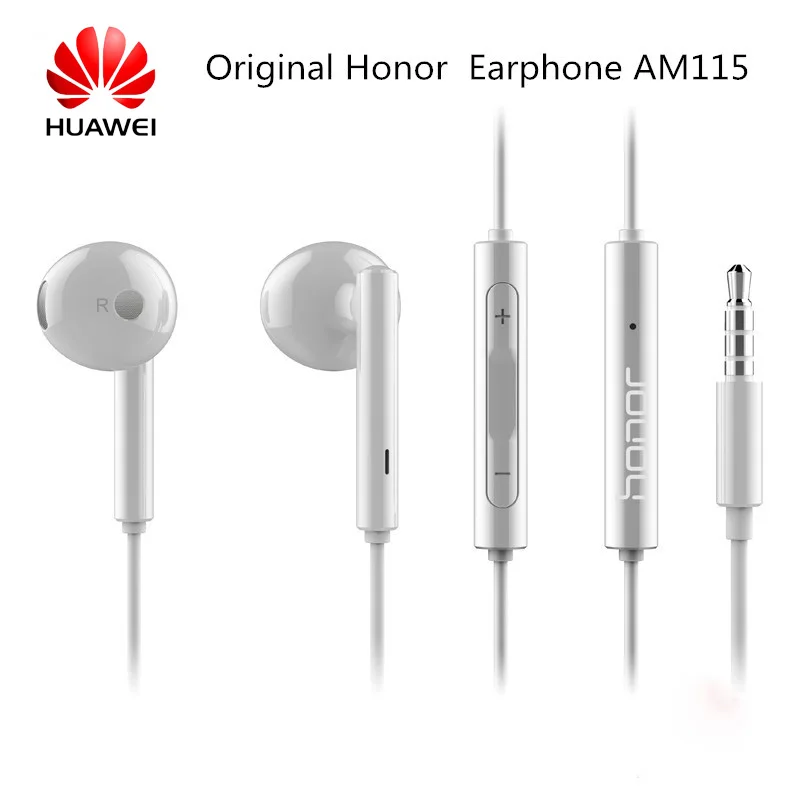 Оригинальные наушники Huawei Honor AM115 3 5 мм с микрофоном/регулятором громкости для P8 P9