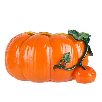 

1Pc Resin Flower Pot Succulent Plant Pot Pumpkin Shape Succulent Vase For Home Office