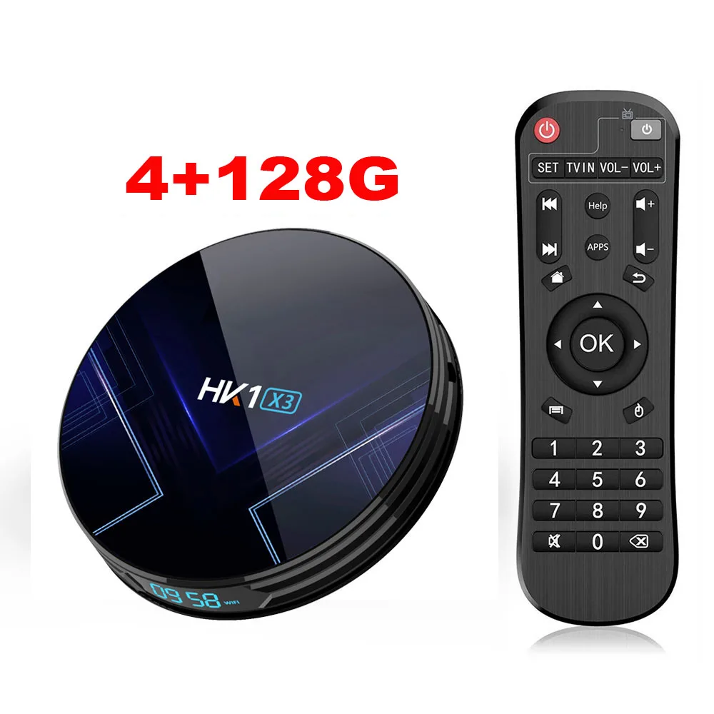 HK1X3 Android 9,0 Smart tv Box 4 Гб ОЗУ 32 ГБ/64 Гб/128 Гб ПЗУ Amlogic S905X3 четырехъядерный медиаплеер телеприставка PK A95X F3 X96 AIR - Цвет: 4G128G