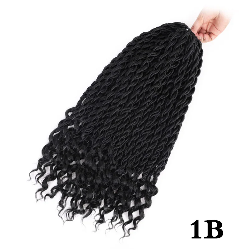 Элегантные Музы богемные вязанные косички Faux locs Curly вязанные волосы 18 дюймов 24 пряди Омбре косички для наращивания синтетические волосы