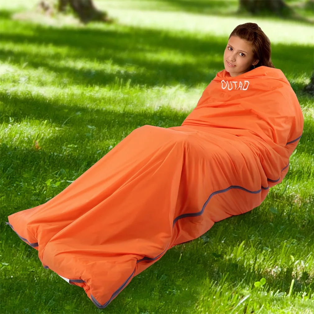 

OUTAD Multifuntion Mini Water-resistant Breathable Ultra-light Envelope Sleeping Bags 320D for Outdoor Camping Travel Hiking