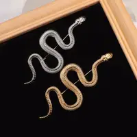Gold Color Snake Brooches Women Men Lady Luxury Metal Snake Animal Brooch Pins Party Casual Fashion Jewelry Gifts - Image 2