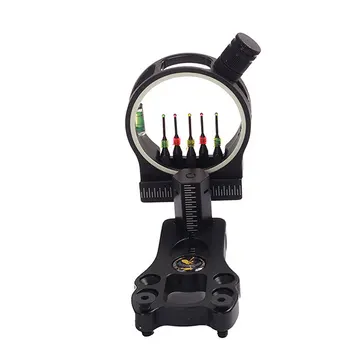 

Micro Bow Sight Single Pin Moving Compound Bow Archery Sight Adjustable Aluminum Alloy Black for Hunting
