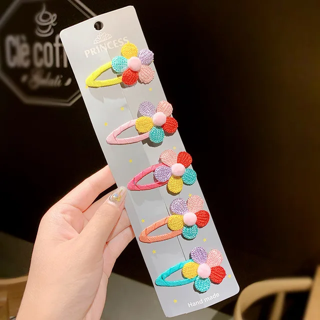 5pcs 3 5/10 шт./компл. и милые носки с рисунками зверей из мультфильмов, для фруктов Harpins для девочек милые Заколки для волос заколки Милая повязка на голову дети мода Женские аксессуары для волос - Цвет: 5pcs 3