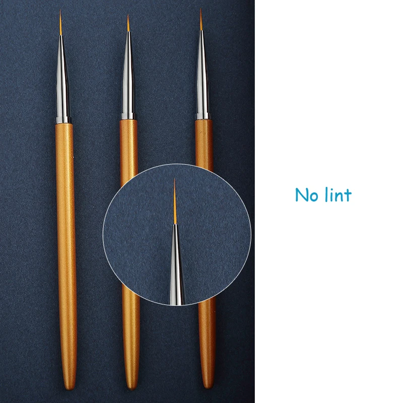 3pcs/lot Fine Hand painted Hook Line Pen Round Tip Watercolor Drawing Brush Pen Manicure nail art Tool