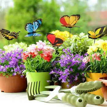 

Outdoor Garden Planting Flower Pot Dual-layers Butterflies Garden Decoration Garden Butterfly Decor Ornament E7Z4
