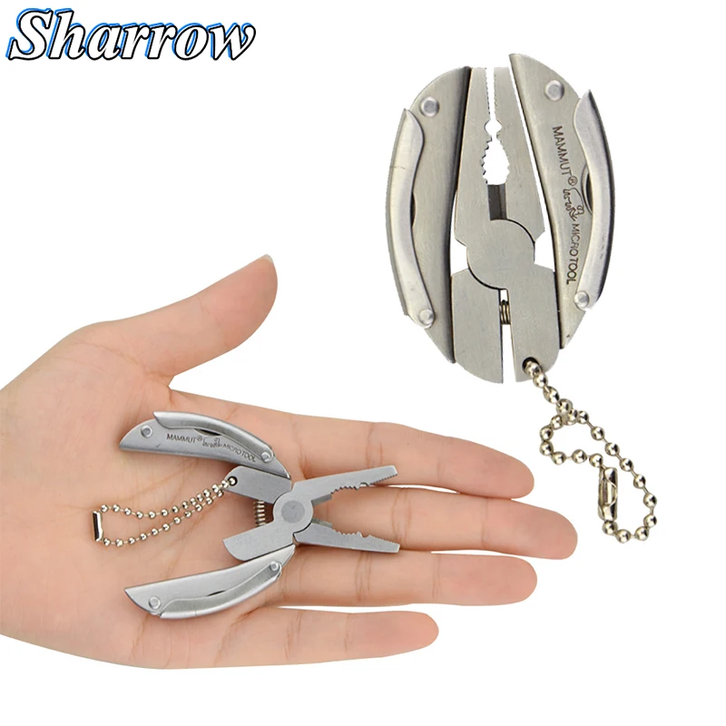 

Pocket Mini Pliers Multitool Folding Outdoor Camping Small and Round Stainless Steel Portable Functional Plier Clamp Keychain