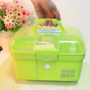 Пшеничная Wang Бытовая медицинская коробка для лекарств портативная многофункциональная аптечка первой помощи двухслойная маленькая пластиковая коробка для хранения медика