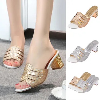

summer sandles for women high-heeled rhinestone sandals spring summer women Crystal sandals sexy open toe shoes slip on sandals