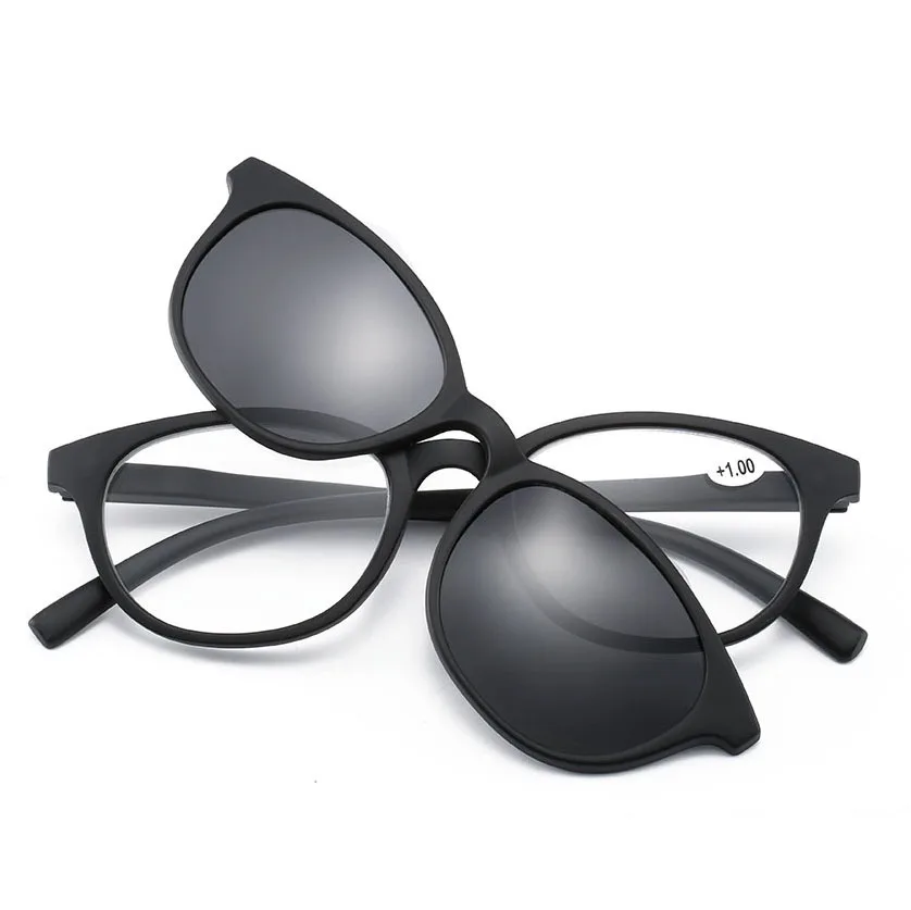 

+1.0~+3.5 Polarized Magnetic Presbyopia Sunglasses Clip Magnet Mirrored Clip on Glasses Men Flip Reading glasses Women Optical