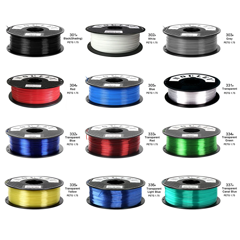 Alto da Transmissão da Luz do Carretel do Filamento 1kg da Impressora 3d de Noulei para a Impressora Material Petg 1.75mm 3d 9 Computador e Escritório