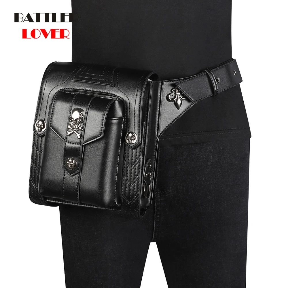 Women Steampunk Waist Leg Bags Skulls Men Victorian Style Holster Bag Motorcycle Thigh Hip Hop Belt Packs Messenger Shoulder Bag