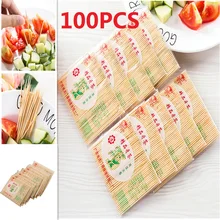 100 шт./пакет одноразовый деревянный стоматологический зубочистка из натурального бамбука для дома ресторан отеля Продукты зубочистки инструменты