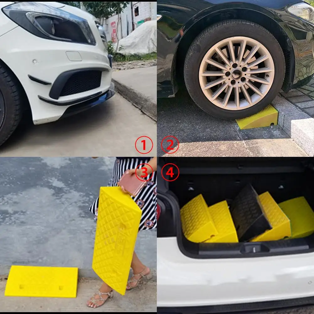 

Portable Lightweight Plastic Curb Ramps Heavy Duty Plastic Kit Set For Driveway Car Truck