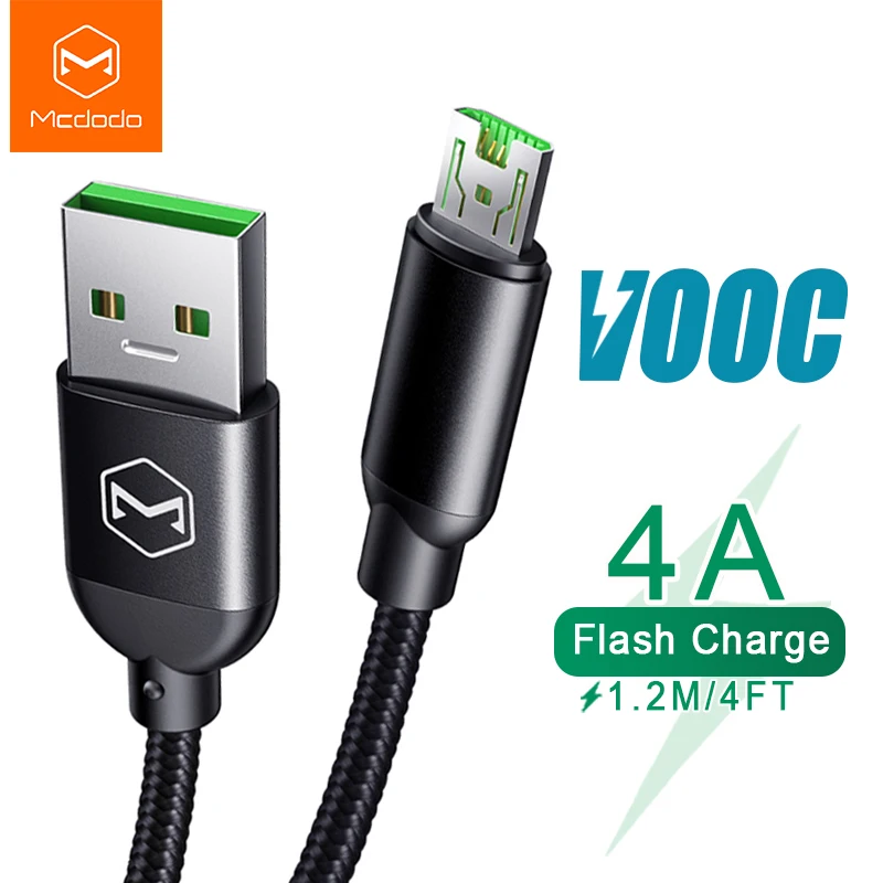 Micro USB кабель Mcdodo для Samsung Xiaomi 4A VOOC зарядный с флэш-разъемом шнур OPPO R15 R9 A77 передачи