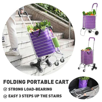 

2/8 Wheels Shopping Carts Aluminum Alloy Foldable Luggage Basket Bag Car 360 Degree Rotating Shopping Carts Durable For elderly