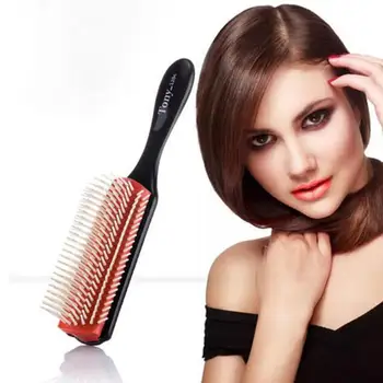 

3 Pcs/set 9-Row Comb Teeth Cushion Hair Brush and Edge Brush Set Fashion Styling Comb Tool