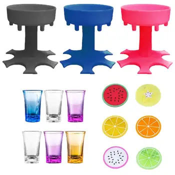 

6 Shot Glass Dispenser Holder Caddy Liquor Beer Wine Rack Portable Party Gifts Bar Accessory Drinking Games Glass Dispenser