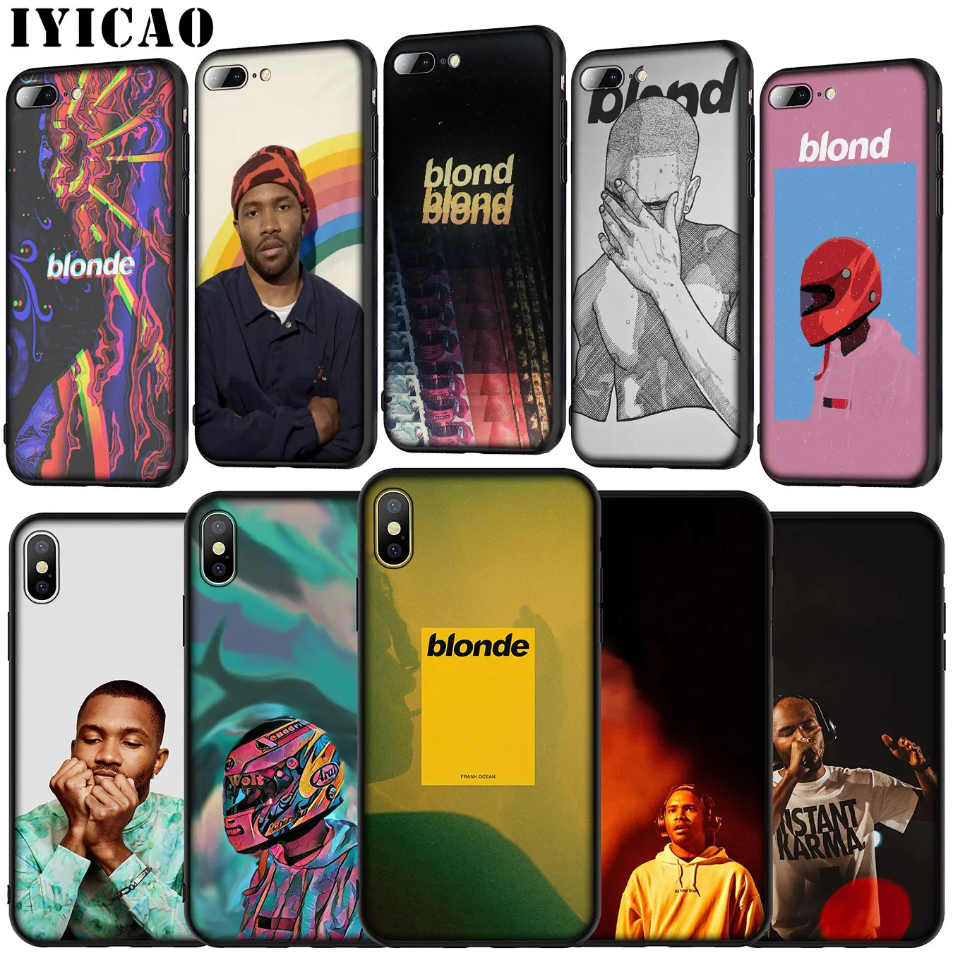 

IYICAO Frank Ocean Soft Silicone Cover Case for iPhone 11 Pro XR X XS Max 6 6S 7 8 Plus 5 5S SE Black TPU Phone Case