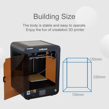 

High Quality 3D Printer for Home User Cool Black Single Extruder Touchscreen with Heatbed Createbot 3D Printer