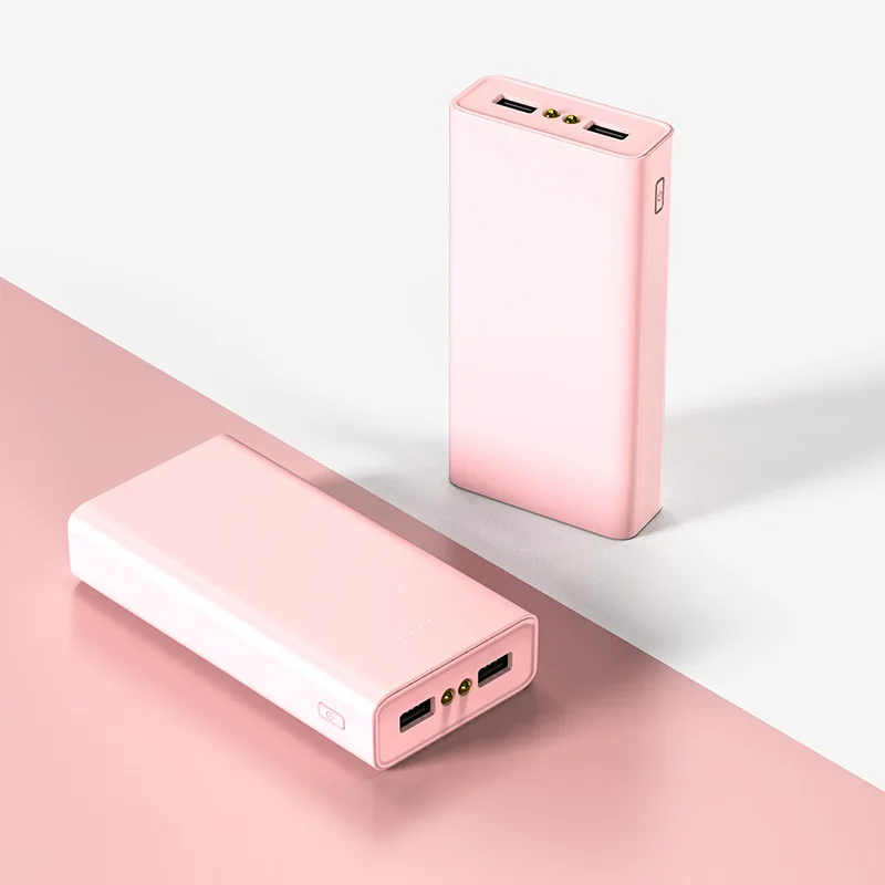 Xiaomi бренд QI 3,0 внешний аккумулятор 20000 мАч двойной USB водонепроницаемый внешний аккумулятор для всех телефонов Cargador портативный аккумулятор - Цвет: pink 15000mAh