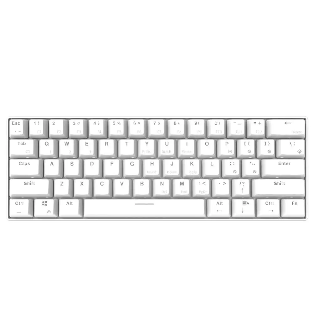 Gaming Mechanical Keyboard Wired Wireless Dual Mode Connection 61 Keys Anti-ghosting Blue/Black Switch Mechanical Keyboard