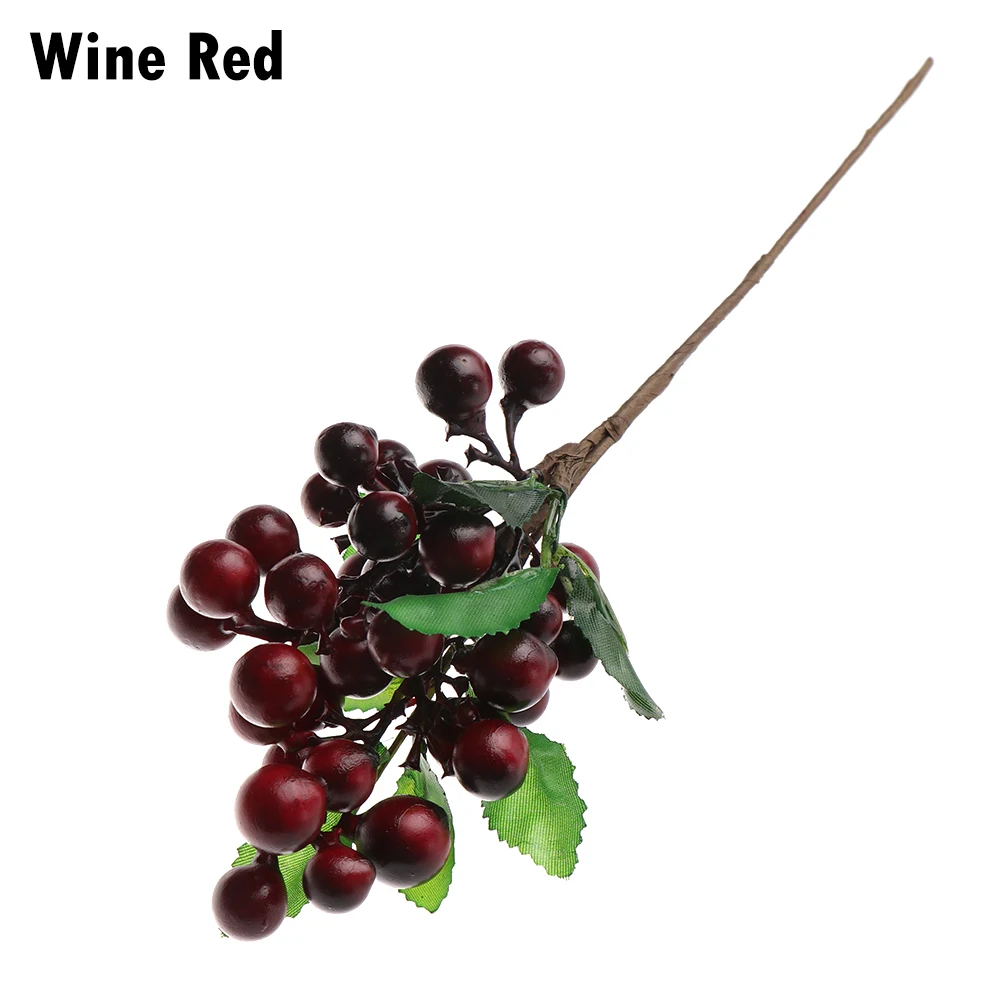 wine red 1 комплект Рождественское украшение вишня домашний Декор Пена для свадьбы Искусственные цветы симуляция венка Берри вечерние поставки - Цвет: wine red