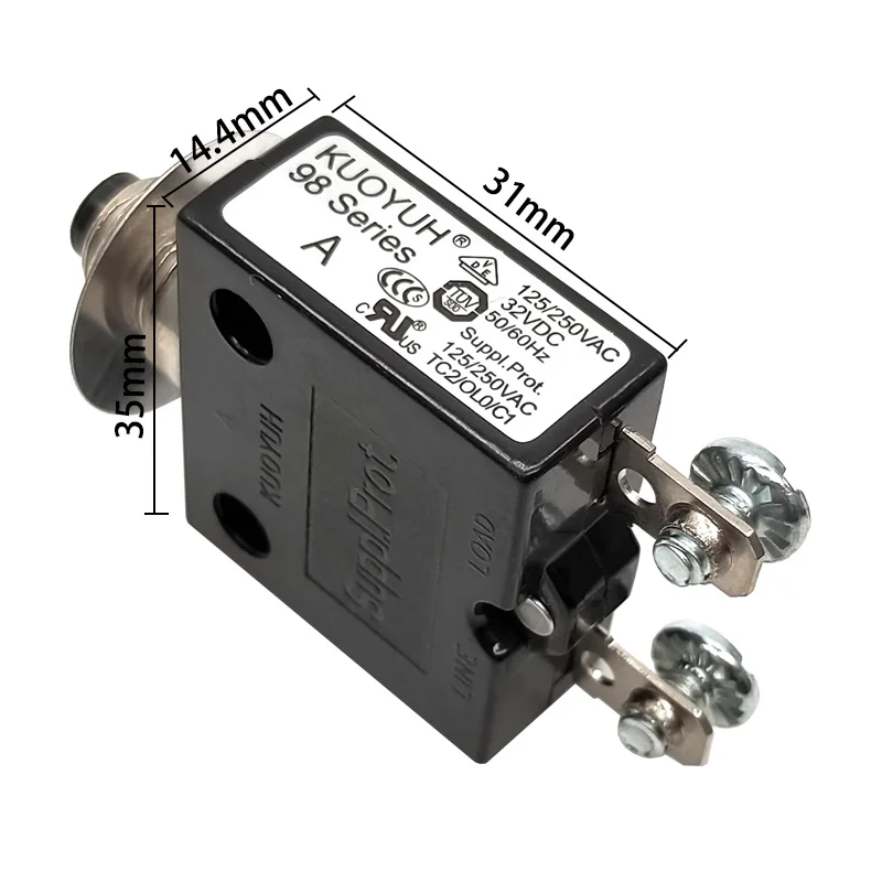 Push Button Reset Breaker Push Button Circuit Breaker 10A - Thermal Reset  Overload Protector 125-250V AC Snap Circuits 10 PCS 98 series 25A 250V Manual Reset Thermal Overload protector