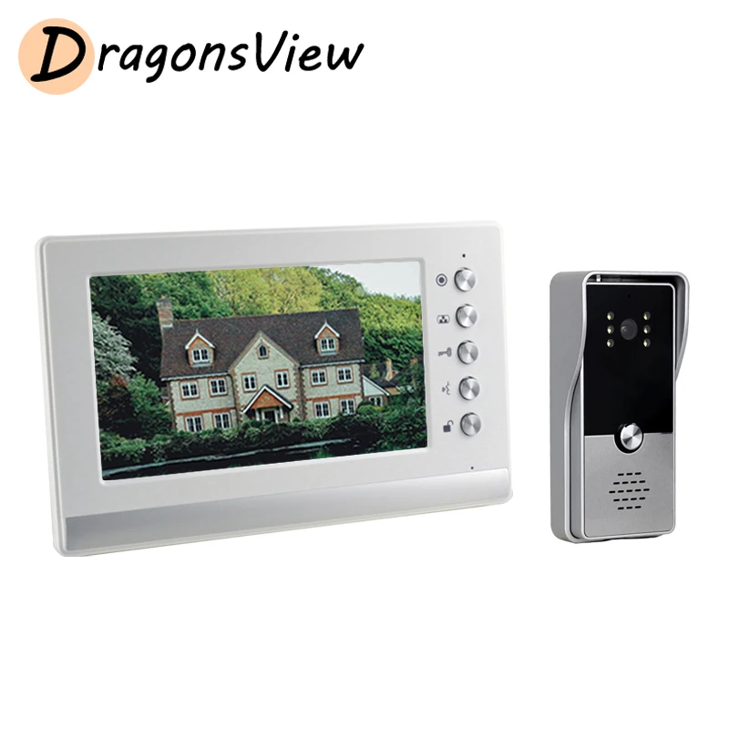 DragonsView 7 Inch Video Door Phone Intercom with 1000TVL Doorbell Camera Single Outdoor Call Panel IP65 for Home Security door video intercom Door Intercom Systems