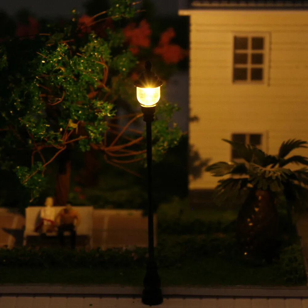 10pcs Model Railroad Train OO/HO Scale Lamp Posts Led Street Light Lamp Train Artificial Miniature Railroad Decoration Landscape