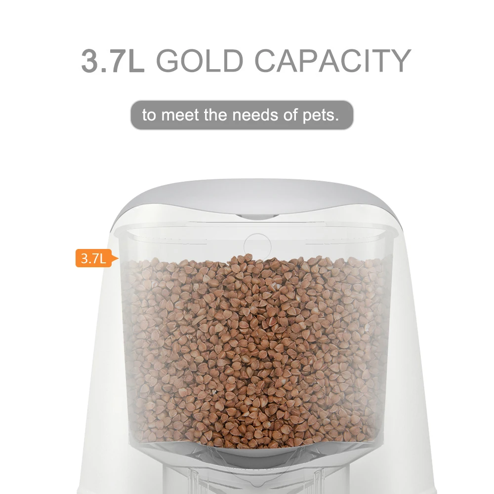 

3.7L Automatic Pet Feeder Automatic Feeders For Cats with Camera APP Control Night Vision Audio Video Picture Recording