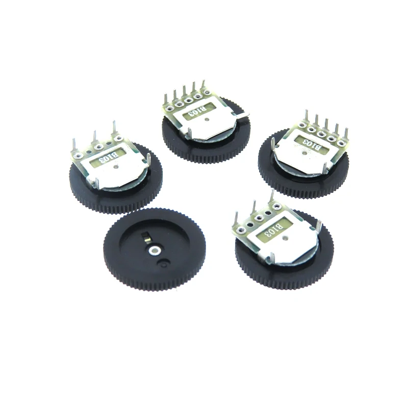 Volume Potentiometer 10PCS/LOT Single Double Dial Taper Volume Wheel Duplex Potentiometer 3Pin 5Pin 16*2MM B102 B103 B203 B503 B104 1K 2K 5K 10K 20K
