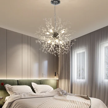 

Snowflake chandelier Light Crystal De cristal Round Design sputnik chandelier lamp Loft Industrial Retro Home vintage chandelier