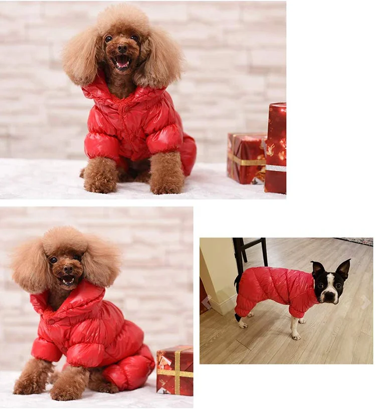 Dog Clothes Winter Warm Pet Coat Kleding Christmas Waterproof Pet Jacket For Small Medium Dogs Female XS-2XL пуховик для собак