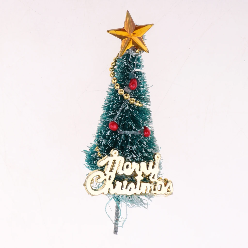 10 Pieces 6.5cm Christmas Tree Doll Toy Dollhouse Miniature Room Items Xmas Ornaments Accessories