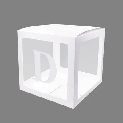 D Nicro Алфавит прозрачная белая коробка Упаковка Имя шар DIY письмо коробка ребенок душ Любовь Свадьба День Рождения Декор# Bal121 - Цвет: D