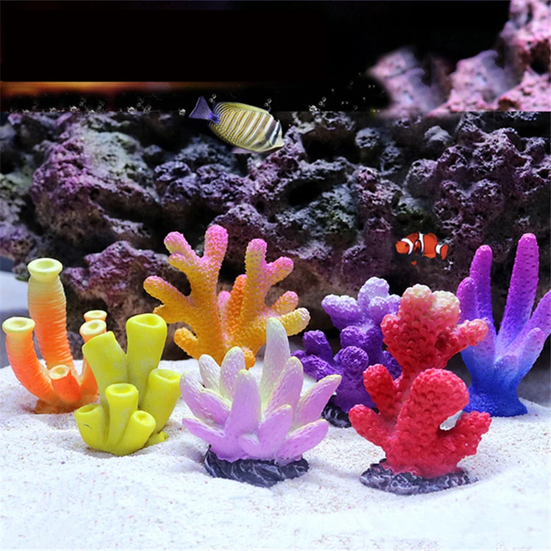 Beautiful Aquarium Artificial Coral Reef Ornament Fish Tank Background Decor Mini Coral Rock Aquarium Plant Decoration Acuario