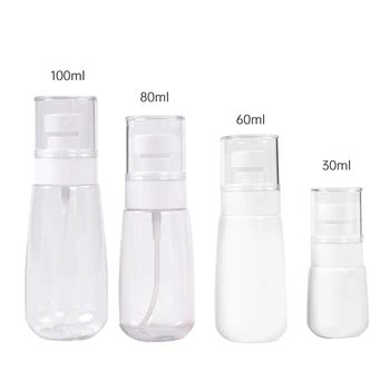 

30ML/60ML/80ML/100ML Portable Transparent Empty Spray Disinfection Alcohol Dispensing Spray Bottles for Travel Handbag Pocket