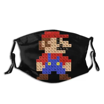 

Retro Periodic Mario Table Reusable Face Mouth Mask With Filters Anti Haze Respirator Protection Mask