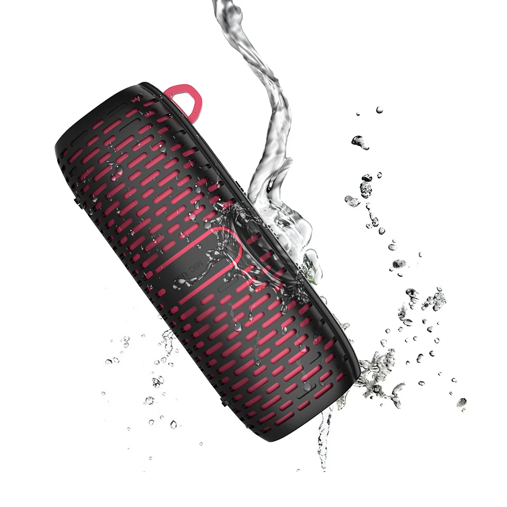 

Portable Player Wireless Speaker with Mic TF Card With 1200mA Power Outdoor Audio Stereo Speakers Subwoofer Waterproof AUX